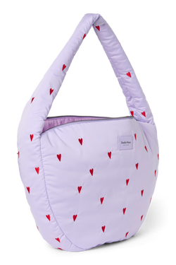 Puffy Cross Body Bag | Purple Hearts
