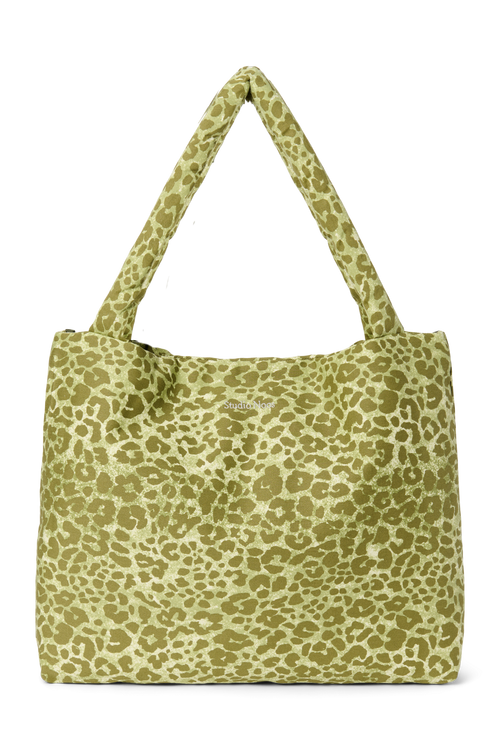 Cotton Mom Bag | Green Leopard