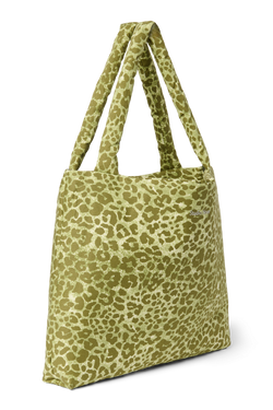 Cotton Mom Bag | Green Leopard