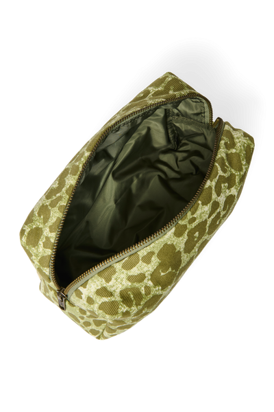 Cotton Pouch | Green Leopard