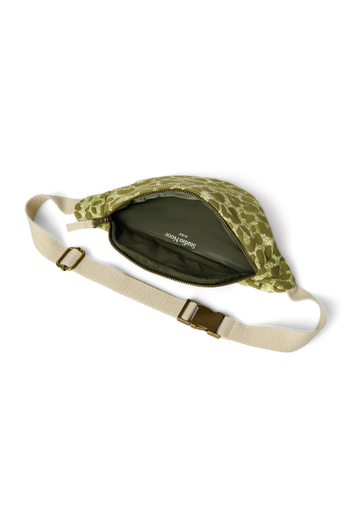 Cotton Mini Fanny Pack | Green Leopard