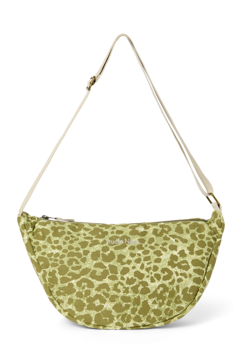 Cotton Adult Fanny Pack | Green Leopard