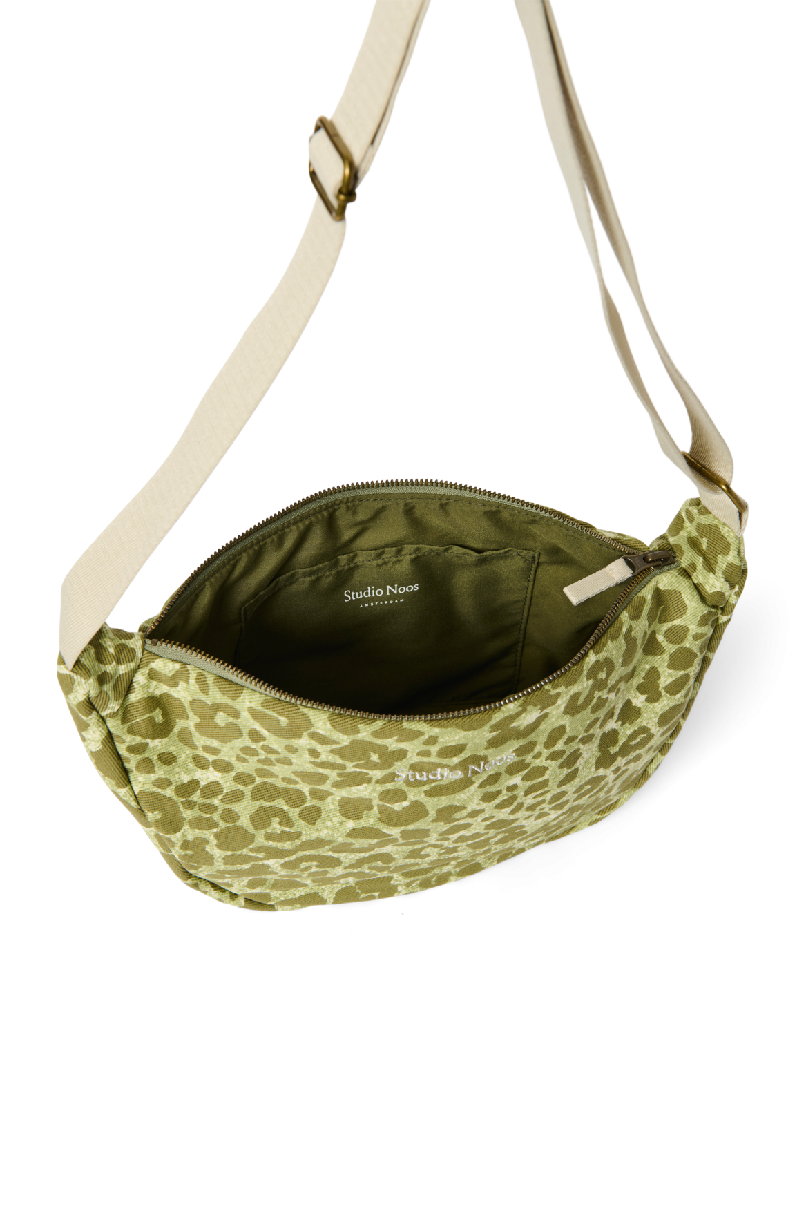 Cotton Adult Fanny Pack | Green Leopard