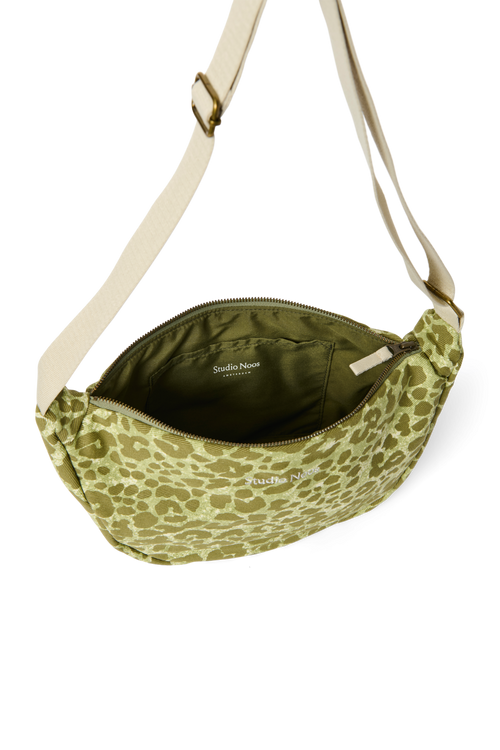 Cotton Adult Fanny Pack | Green Leopard