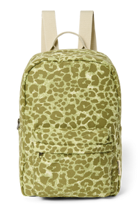  Green Leopard Cotton Midi Backpack 