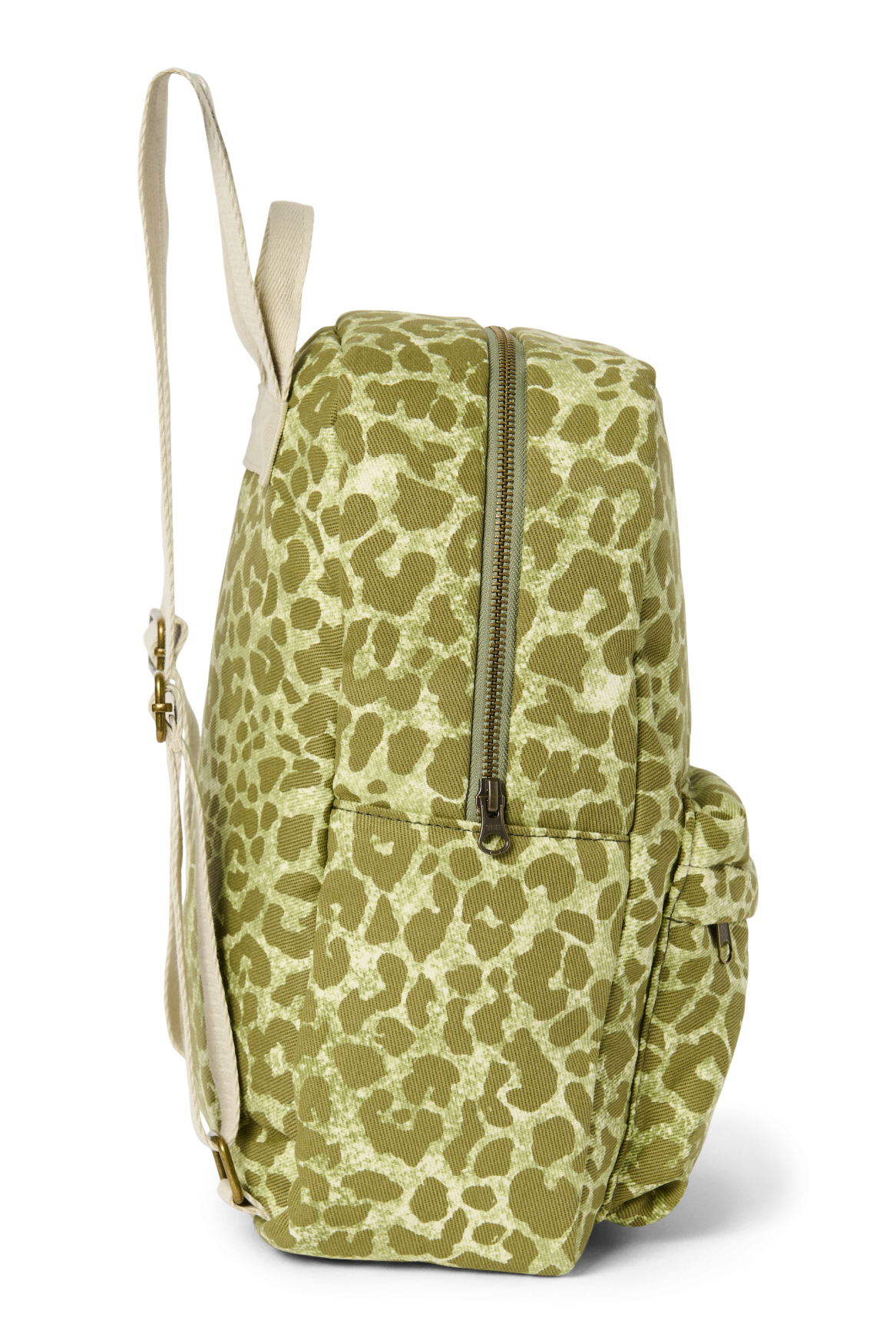 Cotton Midi Backpack | Green Leopard