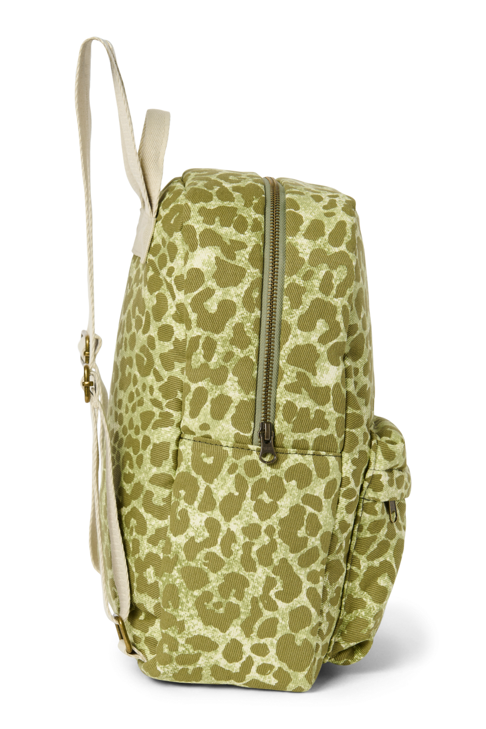 Cotton Midi Backpack | Green Leopard