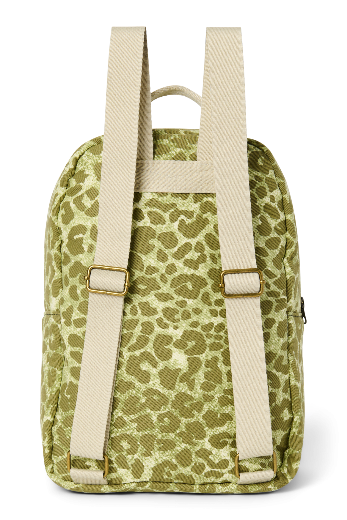 Cotton Midi Backpack | Green Leopard
