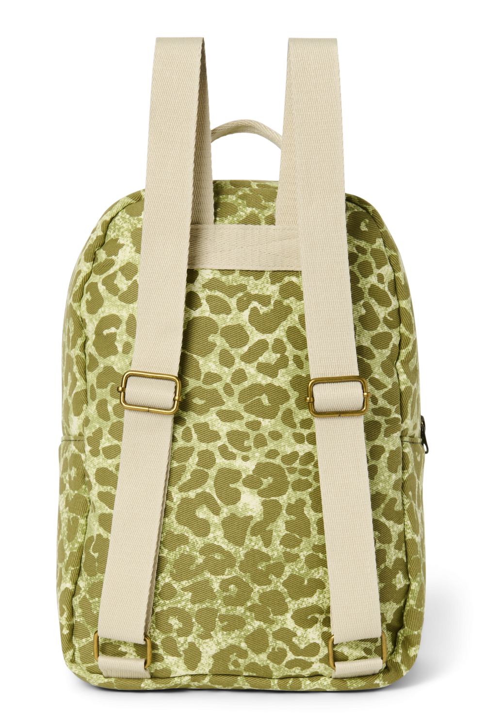 Cotton Midi Backpack | Green Leopard