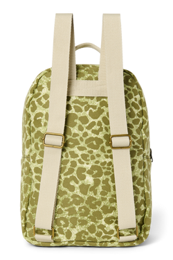 Cotton Midi Backpack | Green Leopard