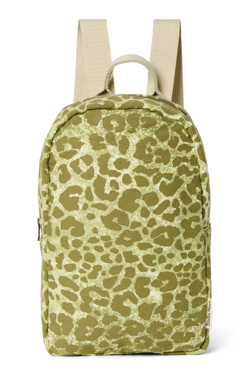 Cotton Mini Backpack | Green Leopard