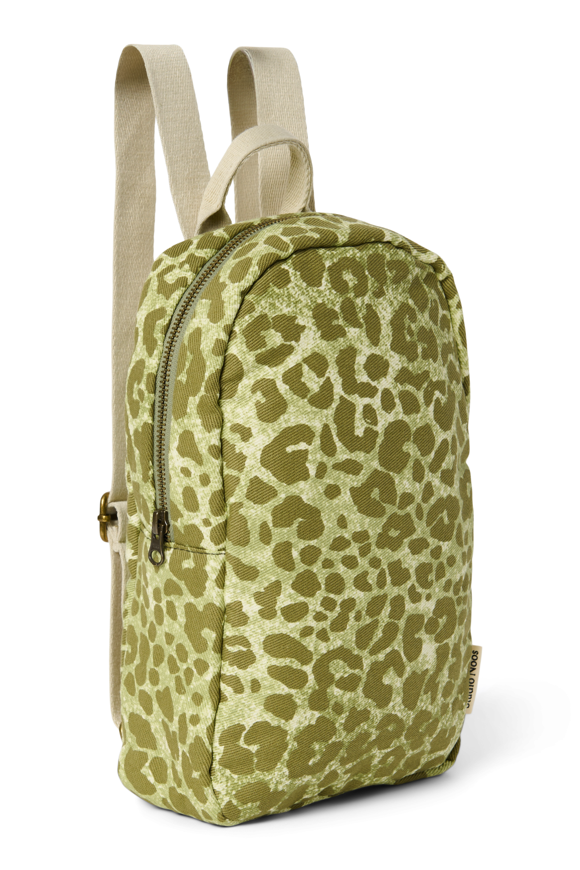 Cotton Mini Backpack | Green Leopard