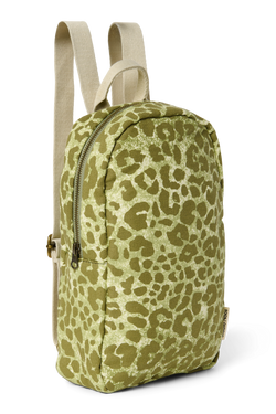 Cotton Mini Backpack | Green Leopard