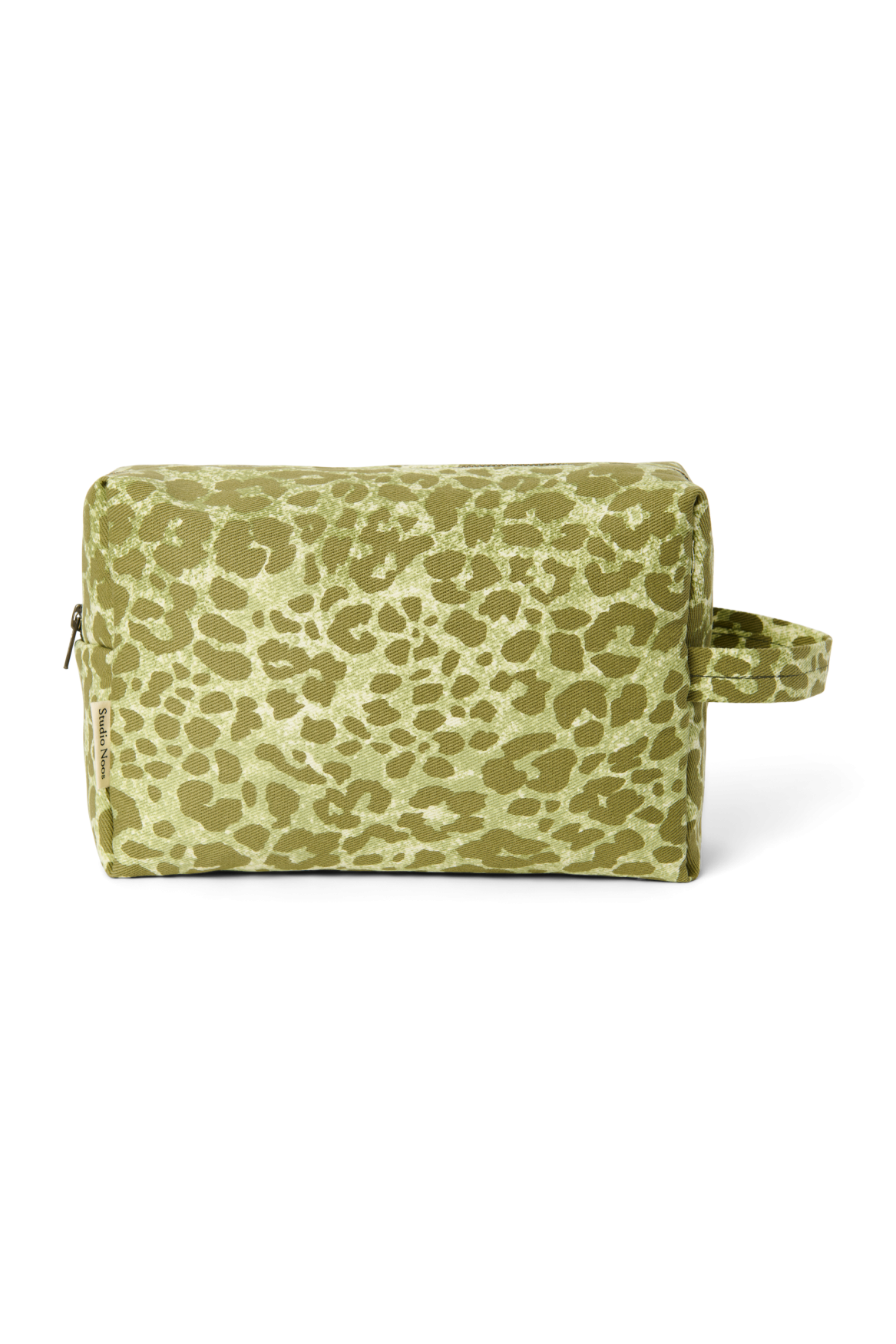 Cotton Toiletry Bag | Green Leopard