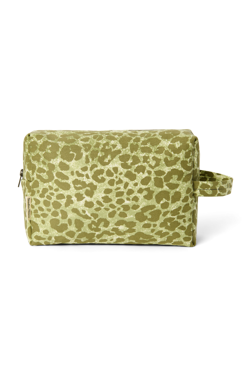 Cotton Toiletry Bag | Green Leopard