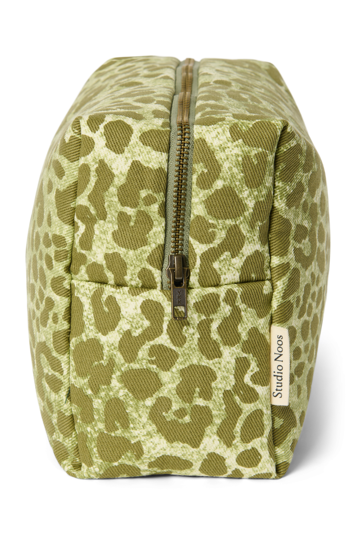 Cotton Toiletry Bag | Green Leopard