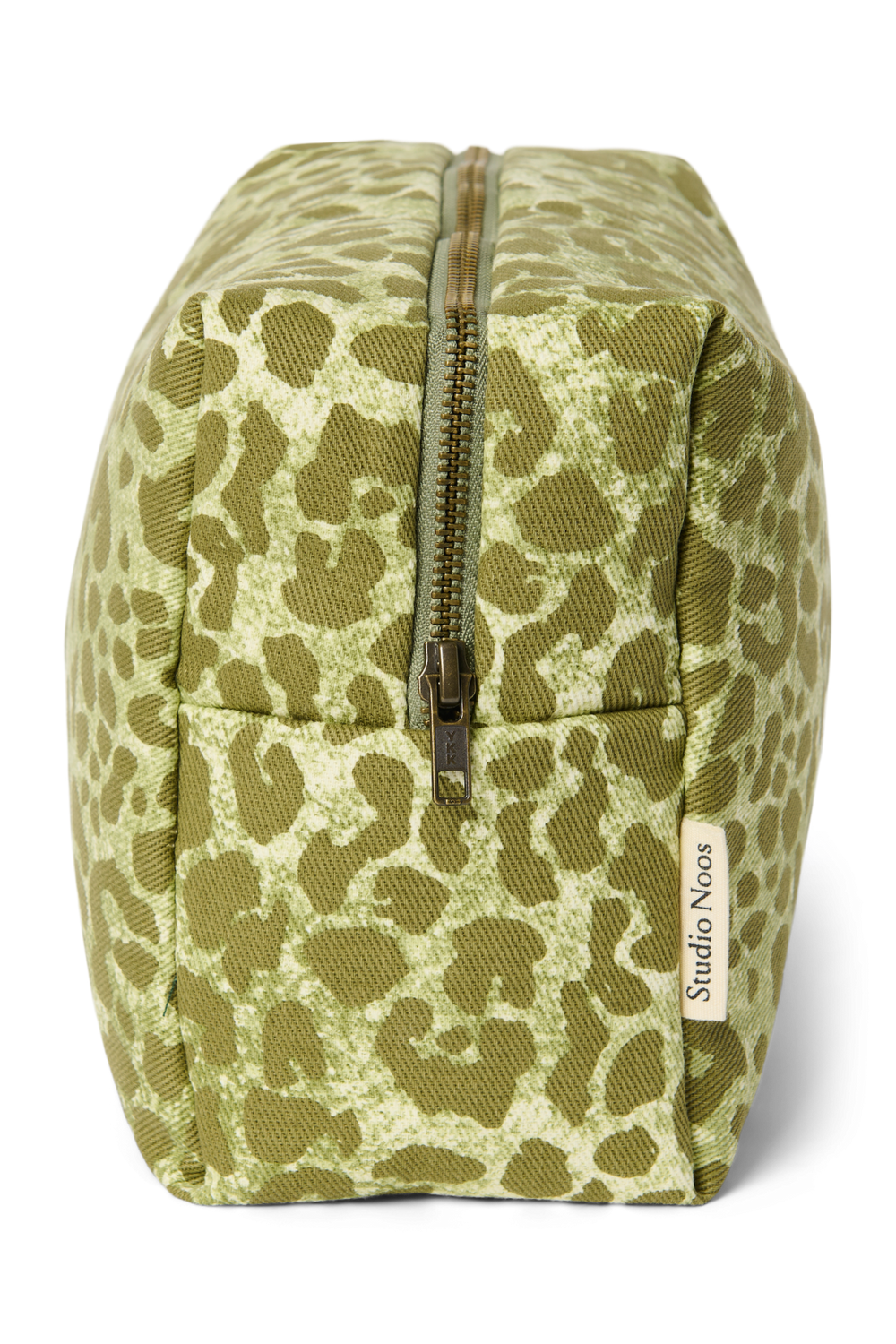 Cotton Toiletry Bag | Green Leopard