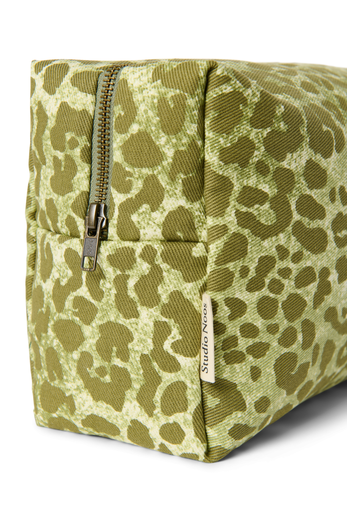 Cotton Toiletry Bag | Green Leopard