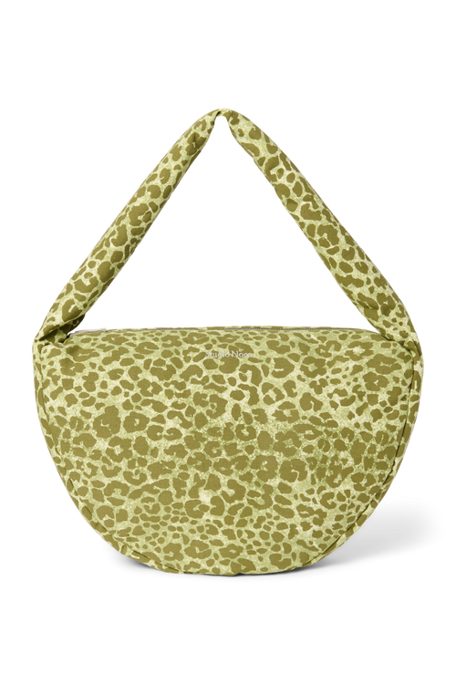 Cotton Cross Body Bag | Green Leopard