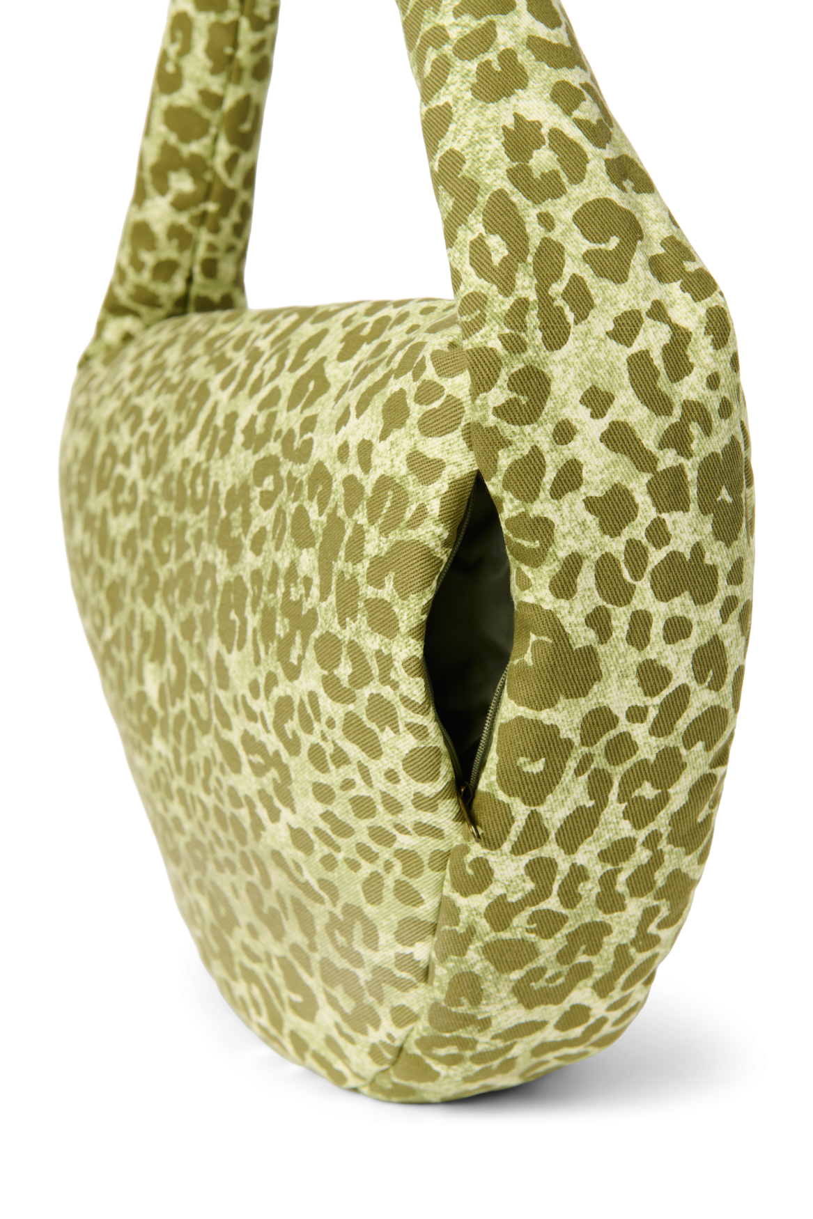 Cotton Cross Body Bag | Green Leopard