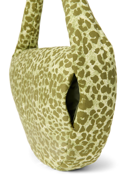 Cotton Cross Body Bag | Green Leopard