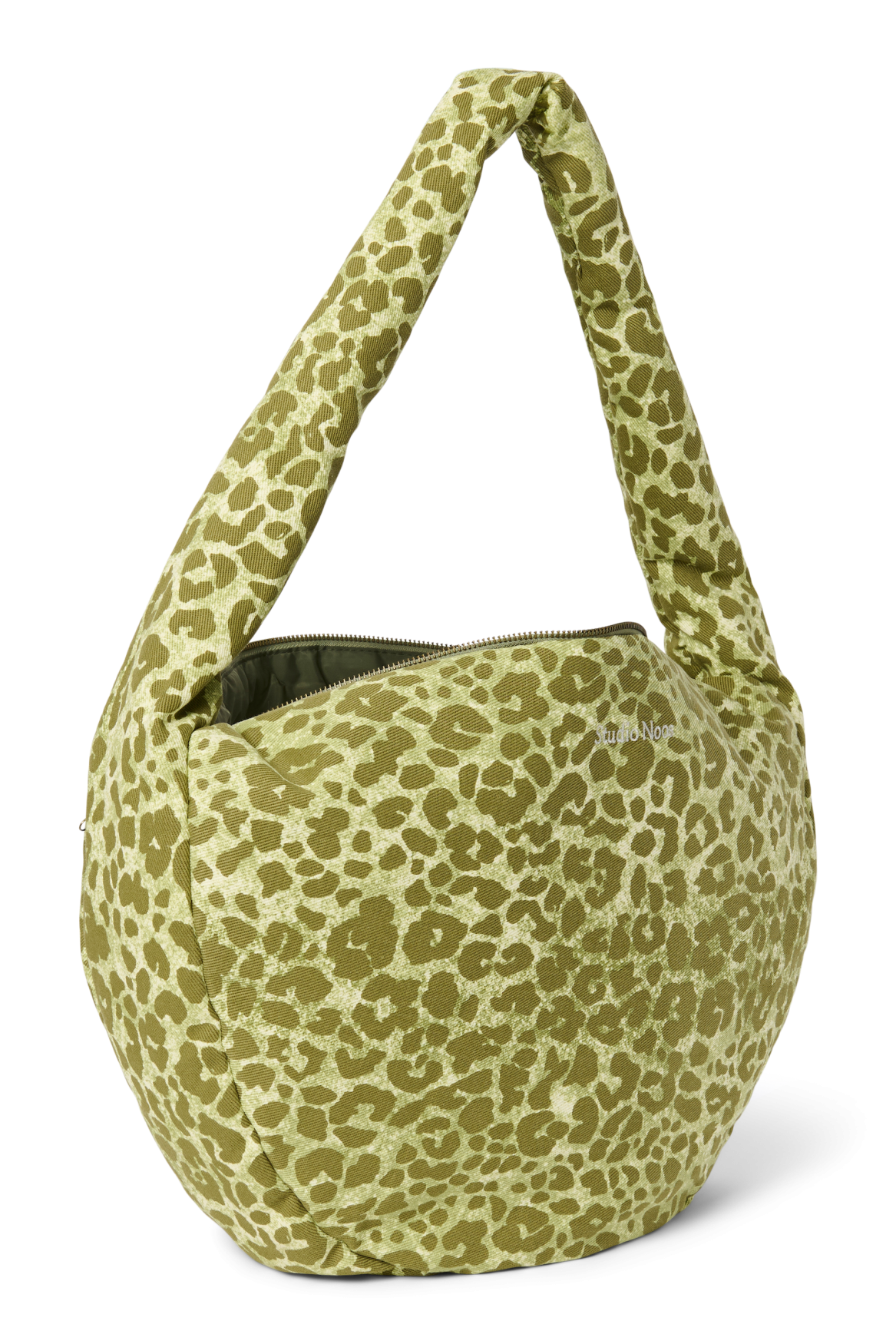 Cotton Cross Body Bag | Green Leopard