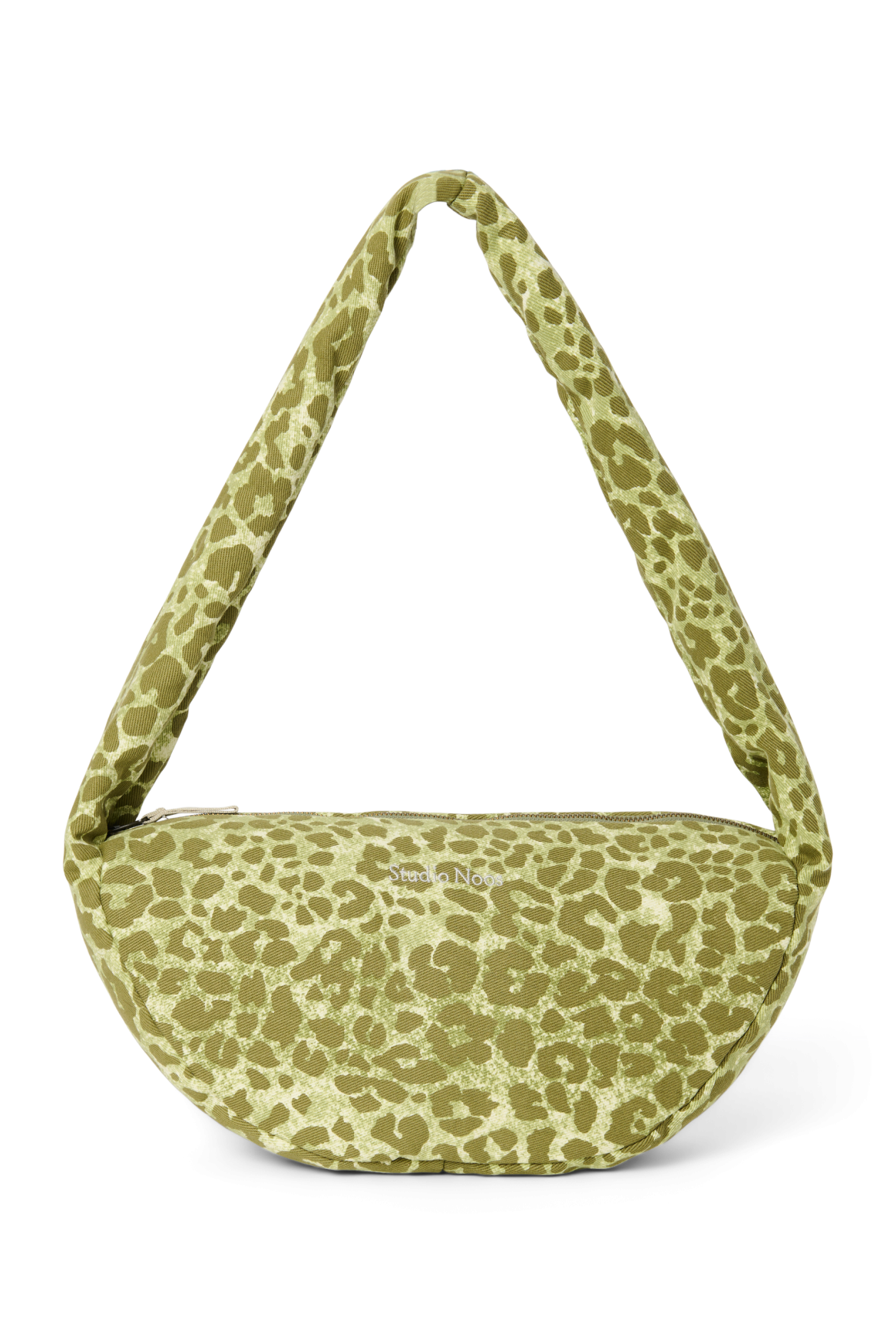 Cotton Mini Cross Body Bag | Green Leopard