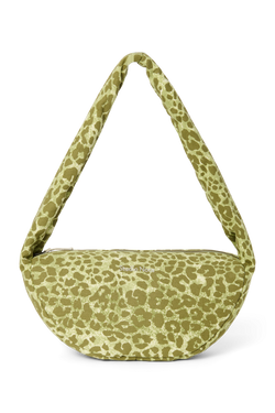 Cotton Mini Cross Body Bag | Green Leopard