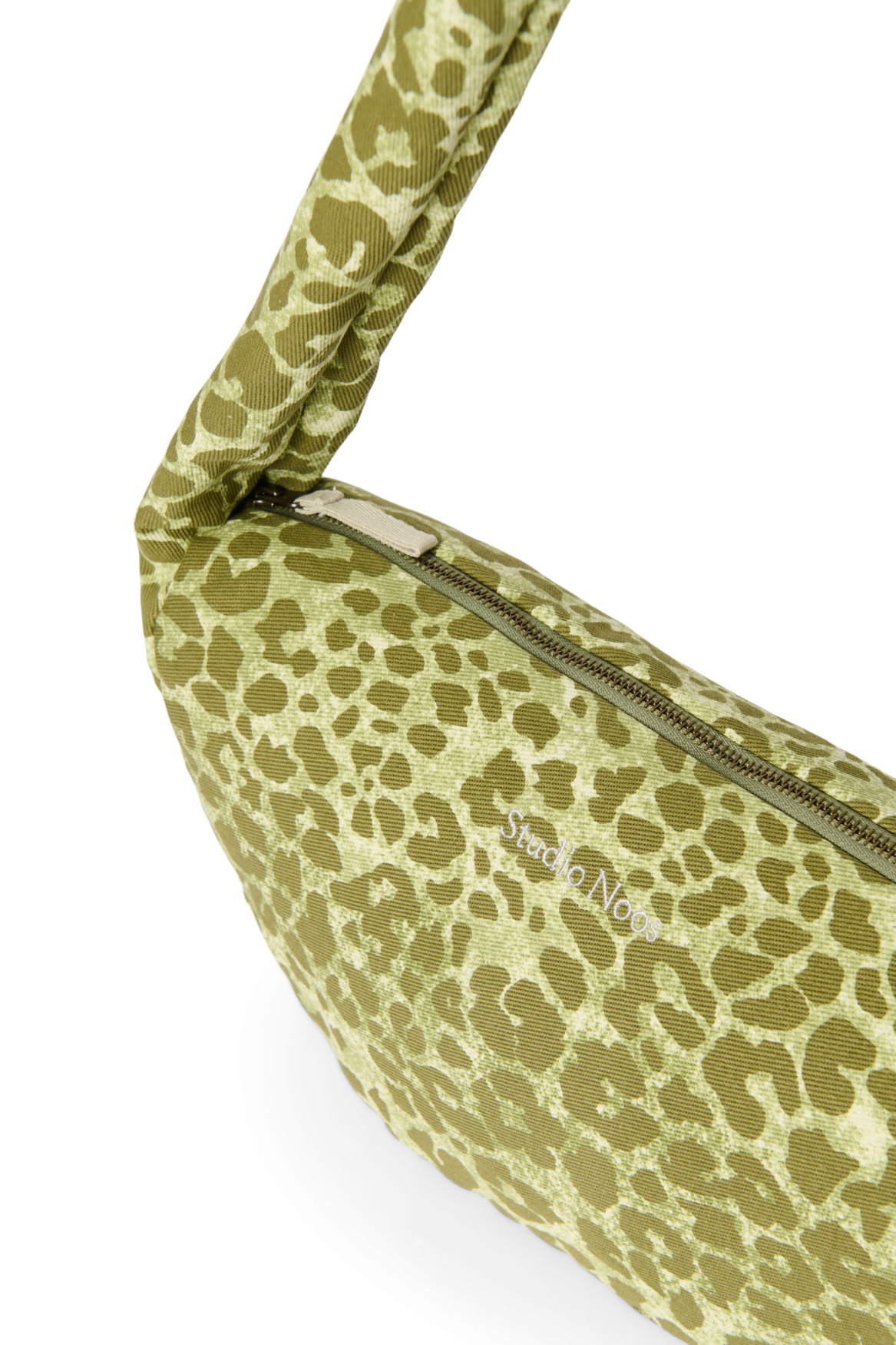 Cotton Mini Cross Body Bag | Green Leopard