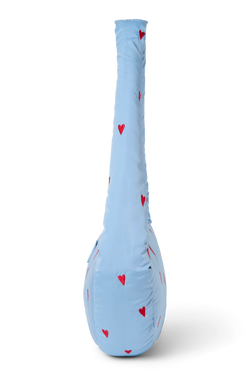 Puffy Mini Cross Body Bag | Light Blue Hearts