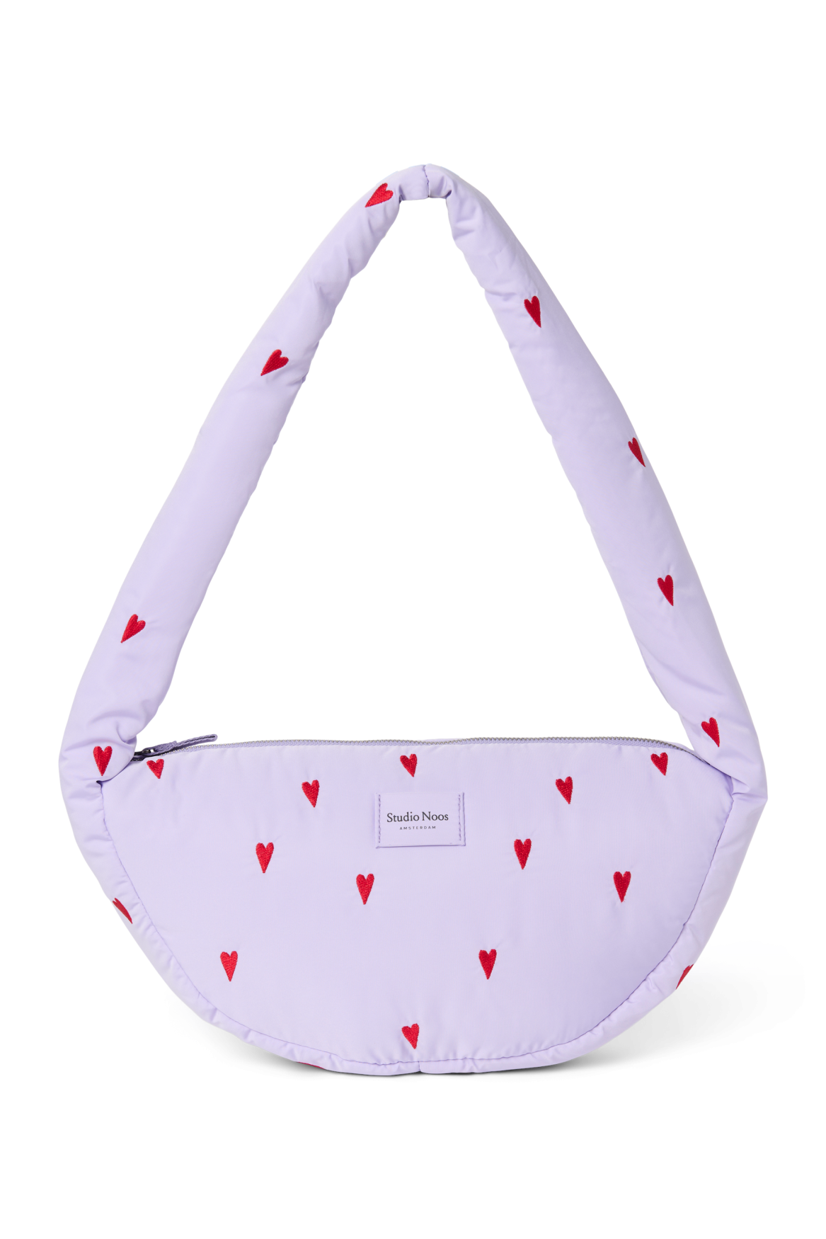 Puffy Mini Cross Body Bag | Purple Hearts