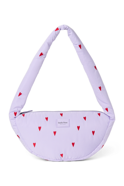 Puffy Mini Cross Body Bag | Purple Hearts
