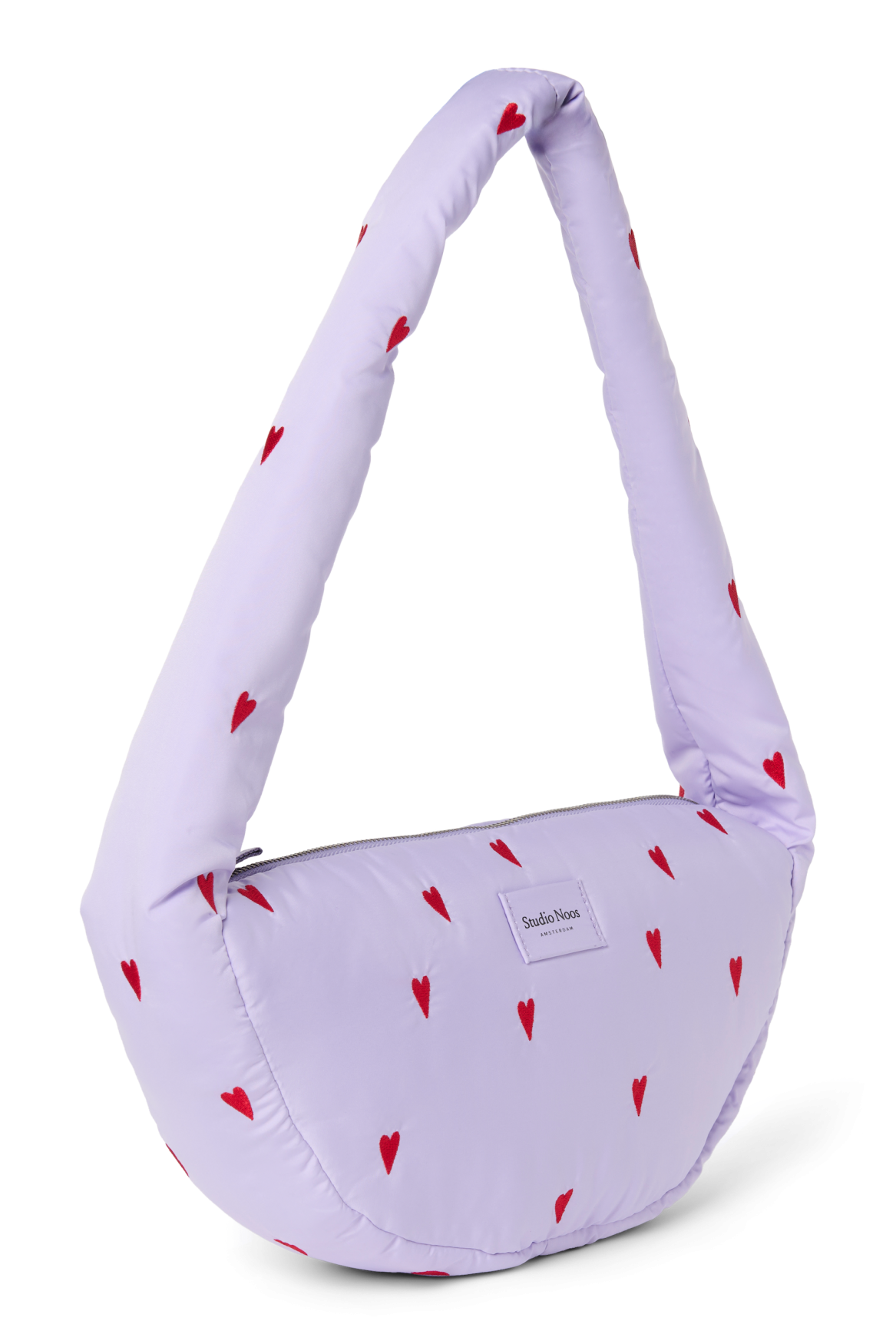 Puffy Mini Cross Body Bag | Purple Hearts