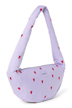 Puffy Mini Cross Body Bag | Purple Hearts