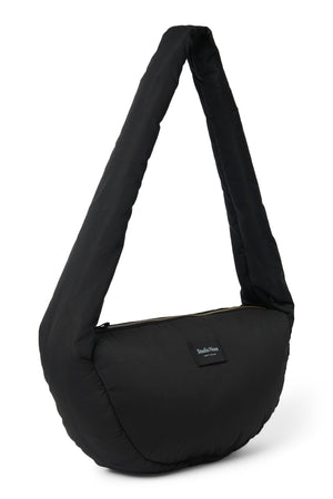 Schwarze Puffy Mini-Umhängetasche