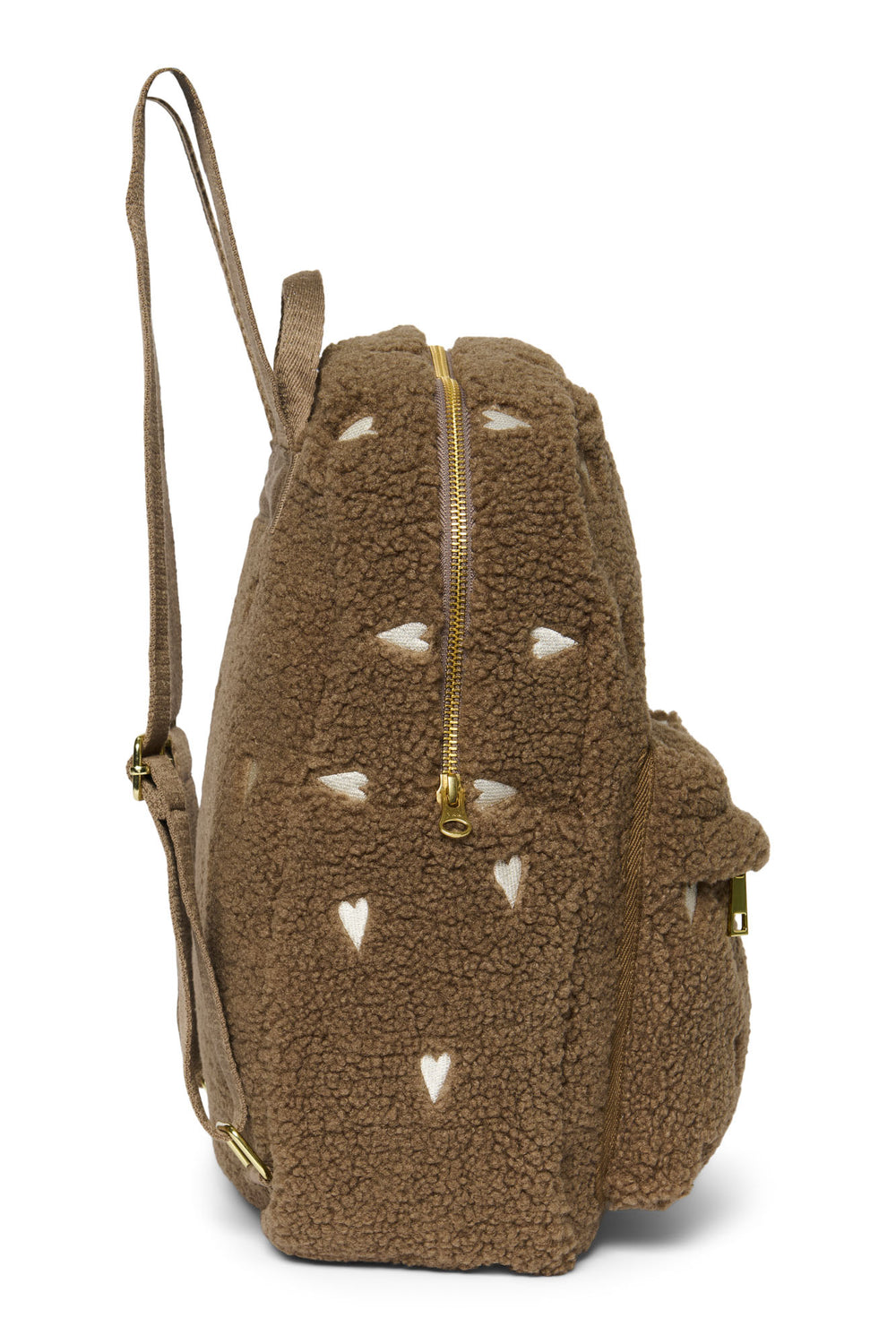 Brown Teddy Hearts MIDI Backpack with Front Pocket