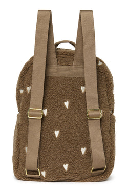 Brown Teddy Hearts MIDI Backpack with Front Pocket