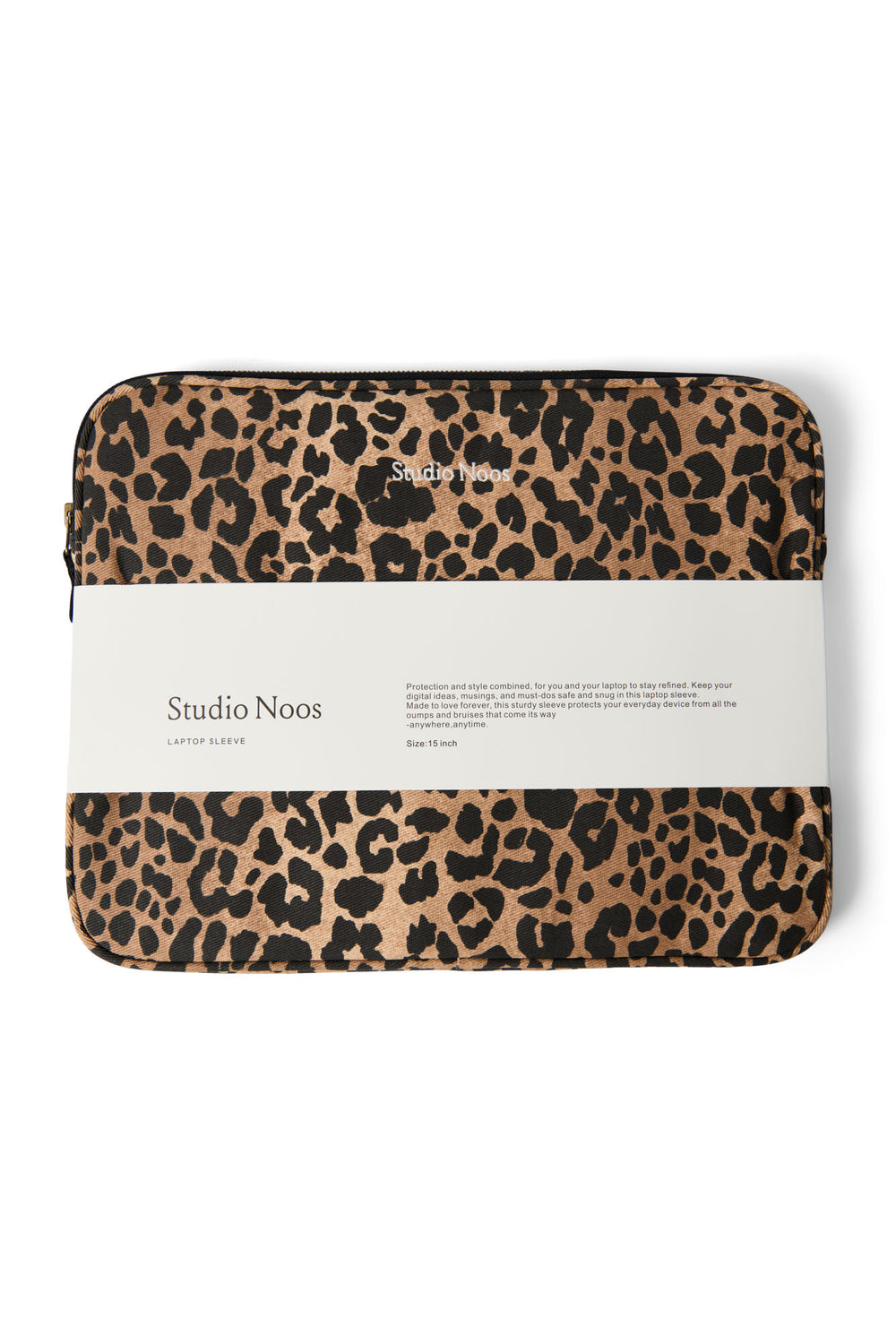 Cotton Twill Laptop Hoes 15 Inch | Brown Leopard