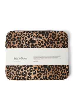 Cotton Twill Laptop Hoes 15 Inch | Brown Leopard