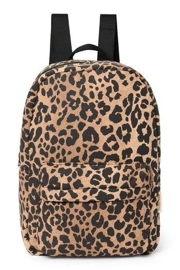 Cotton Midi Backpack | Brown Leopard