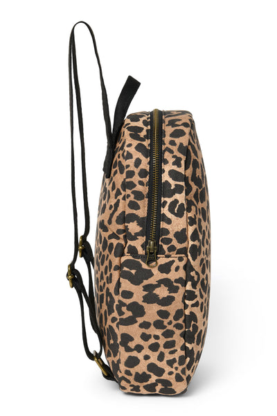Cotton Mini Backpack | Brown Leopard