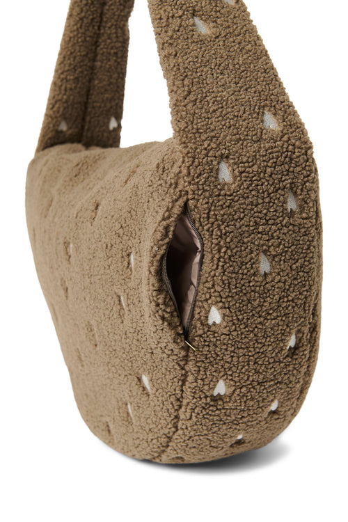 Teddy Cross Body Bag | Brown Hearts