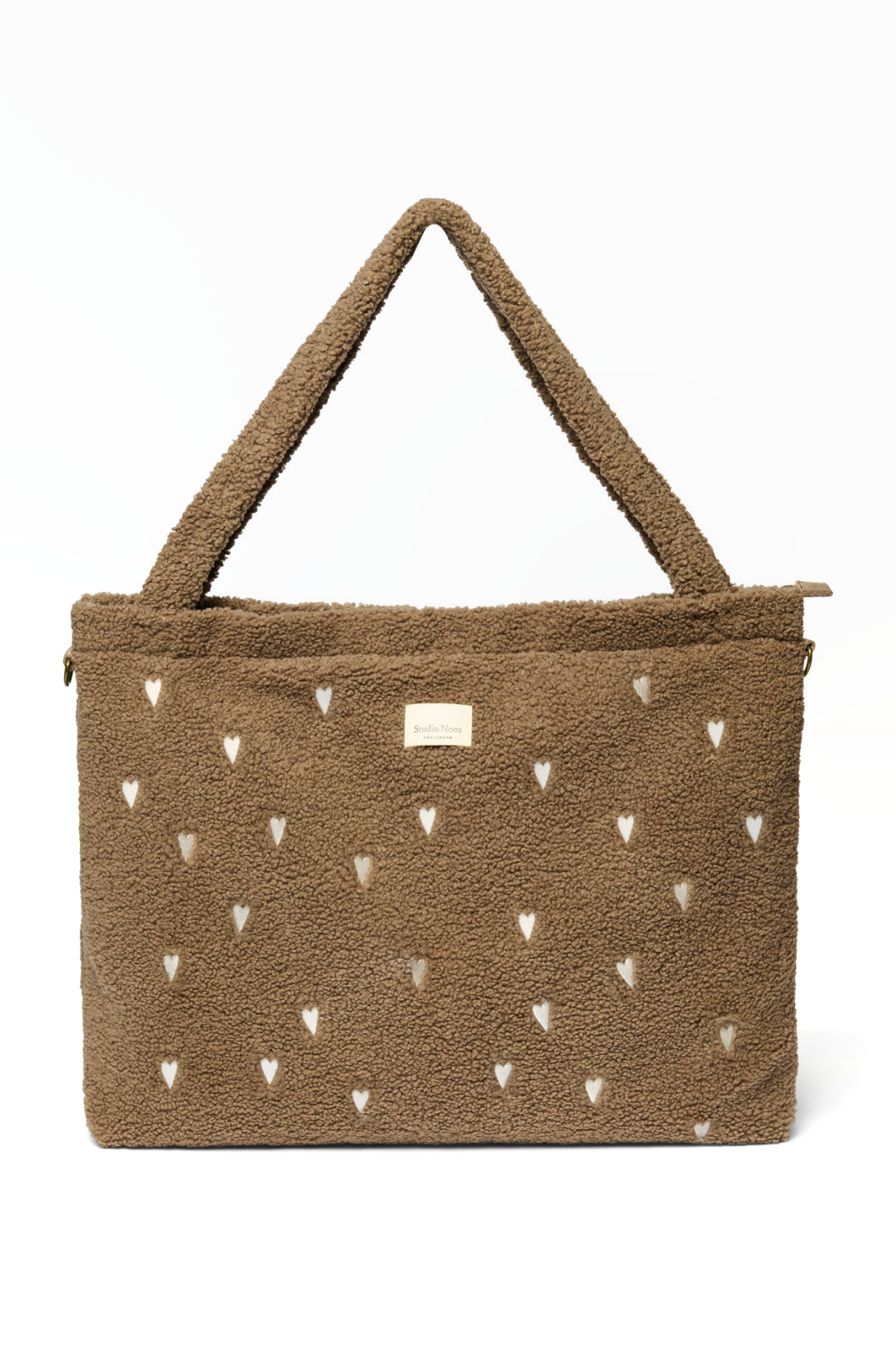 Teddy Hearts Diaper Bag | Brown Hearts