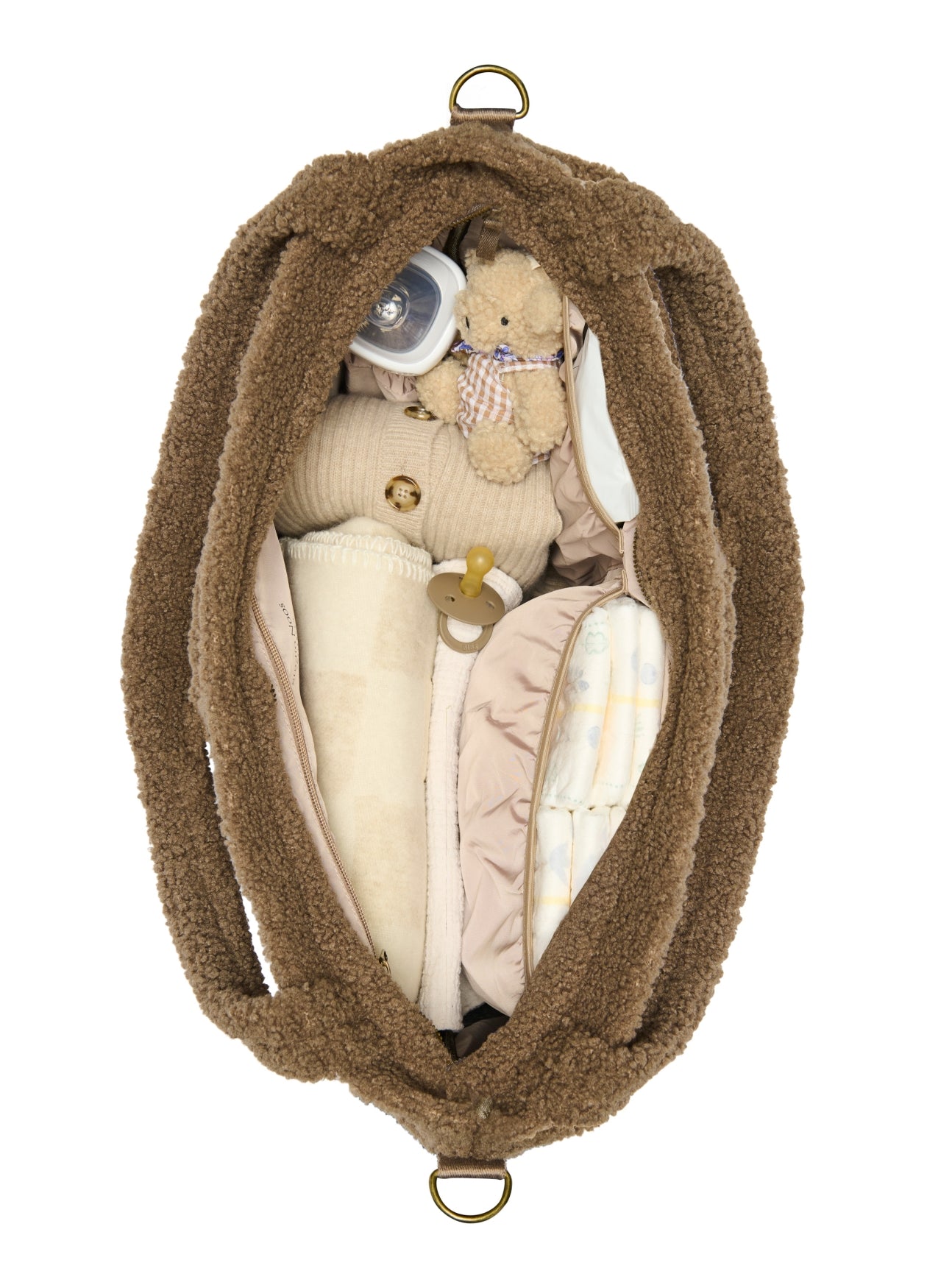 Teddy Hearts Diaper Bag | Brown Hearts