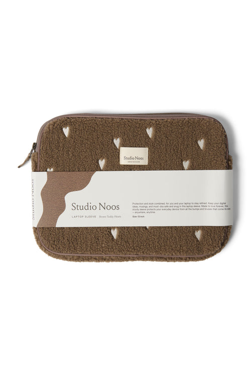 Teddy Hearts Laptop Hoes | Brown Hearts