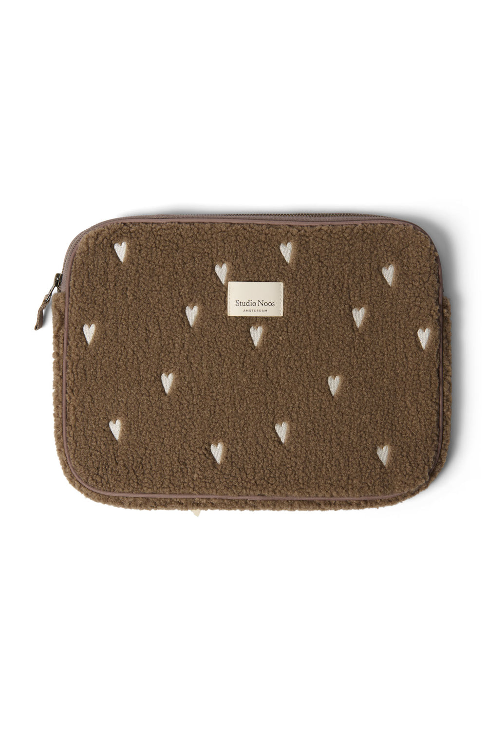Teddy Hearts Laptop Hoes | Brown Hearts