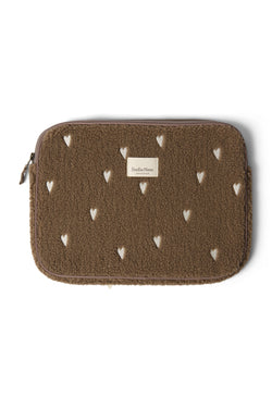 Teddy Hearts Laptop Hoes | Brown Hearts