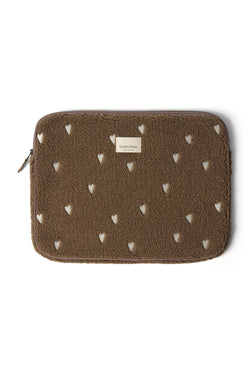 Teddy Hearts Laptop Sleeve | Brown Hearts