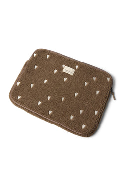 Teddy Hearts Laptop Sleeve | Brown Hearts