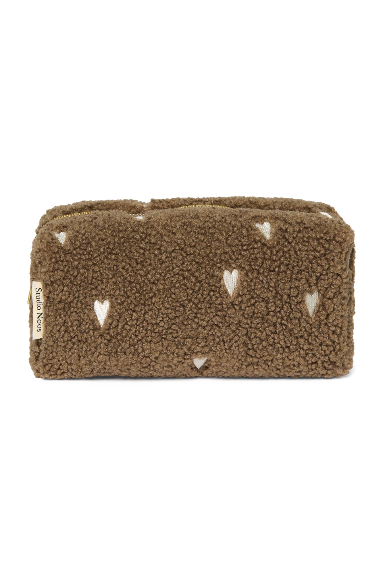 Bruine Teddy Hearts Pouch